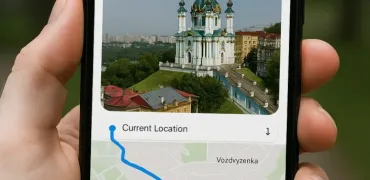 Google Maps у Києві прокладає маршрут навіть за скріншотом