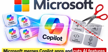 Microsoft об’єднує Copilot і відмовляється від частини AI-функцій