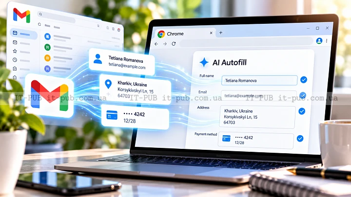 Chrome отримав AI-автозаповнення з даними з Gmail